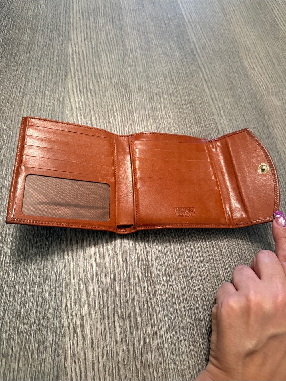 Dooney & Bourke Black and Brown Pebbled Leather Wallet - Picture 6 of 10